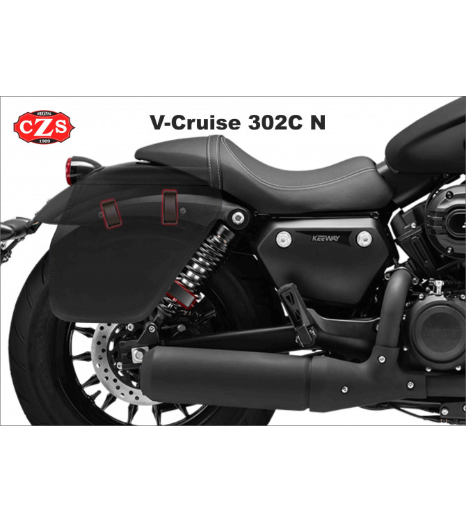 Alforja de cuero TITAN Universal para motos Custom - Clásicas - Cafe Racer - Scrambler - Bobber