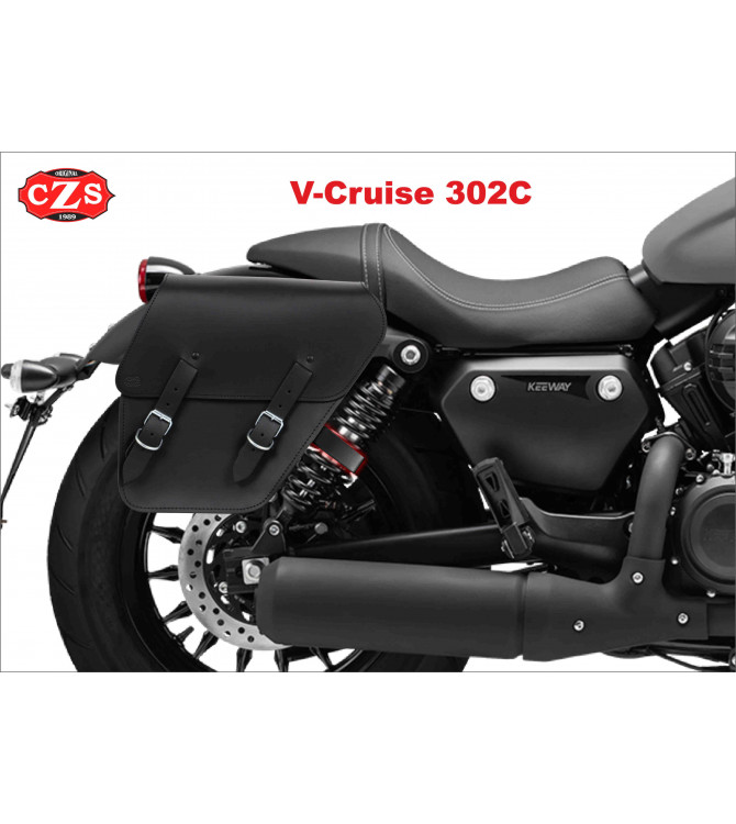 Alforja de cuero TITAN Universal para motos Custom - Clásicas - Cafe Racer - Scrambler - Bobber