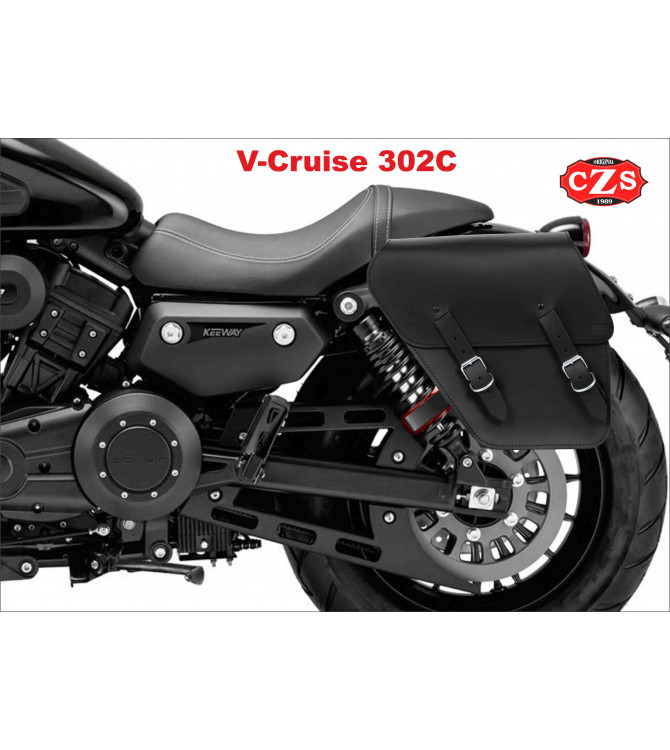 Alforja de cuero TITAN Universal para motos Custom - Clásicas - Cafe Racer - Scrambler - Bobber