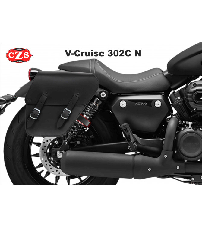 Alforja de cuero TITAN Universal para motos Custom - Clásicas - Cafe Racer - Scrambler - Bobber