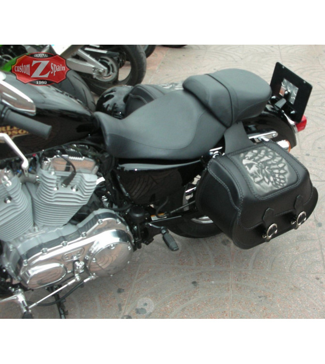 Alforjas para Sportsters Harley Davidson mod, TEMPLARIO Rigidas Jefe Indio Celtic Basica