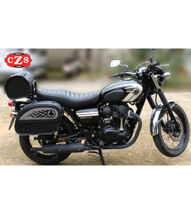 Borse Laterali Rigide per Kawasaki W800 mod, SAHARA Clover - Specifiche