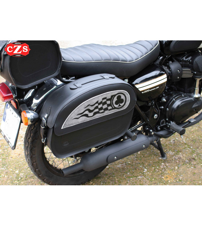 Borse Laterali Rigide per Kawasaki W800 mod, SAHARA Clover - Specifiche