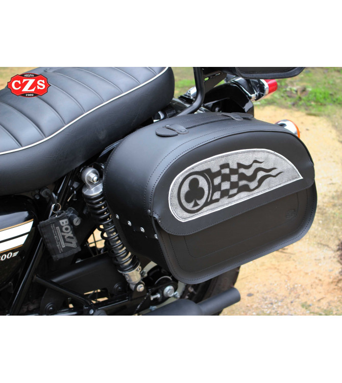 Alforjas Rígidas para Kawasaki W800 mod, SAHARA Clover - Específica 