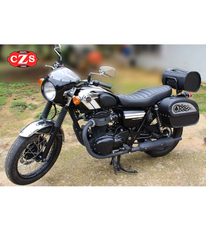 Alforjas Rígidas para Kawasaki W800 mod, SAHARA Clover - Específica 
