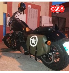 Sacoche pour Dyna Street Bob Harley Davidson mod, SPARTA Army Star - Vert Militaire - DROITE - Spécifique