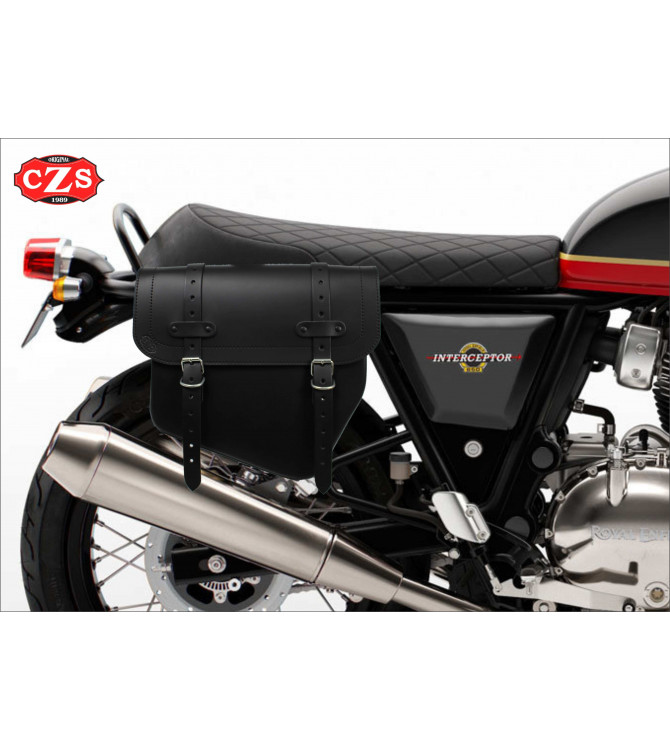 Alforja de cuero EPSILON Universal para motos Custom - Clásicas - Cafe Racer - Scrambler - Bobber