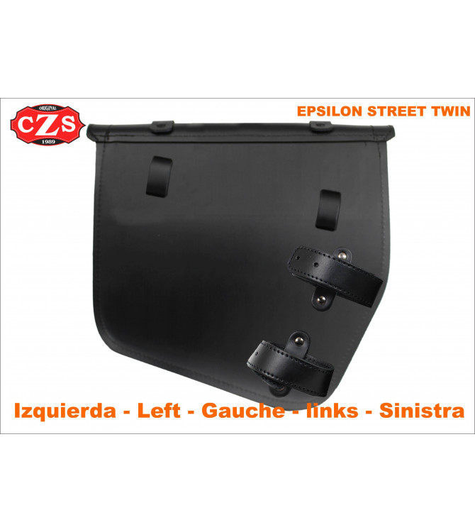 Alforja de cuero EPSILON para Triumph Street Twin 1200 - Negro