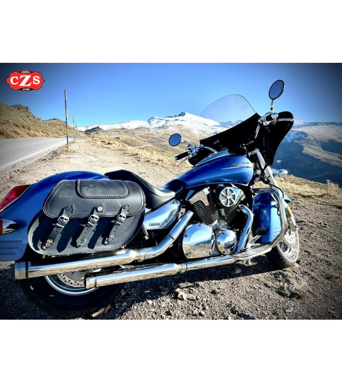 Rigid Saddlebags for Dyna Super Glide  Harley Davidson mod, SUPER STAR Basic - Braided - Specific