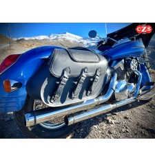 Set Borse Laterali Rigide per Dyna Super Glide Harley Davidson mod, SUPER STAR Basic - Intrecciate - Specifico