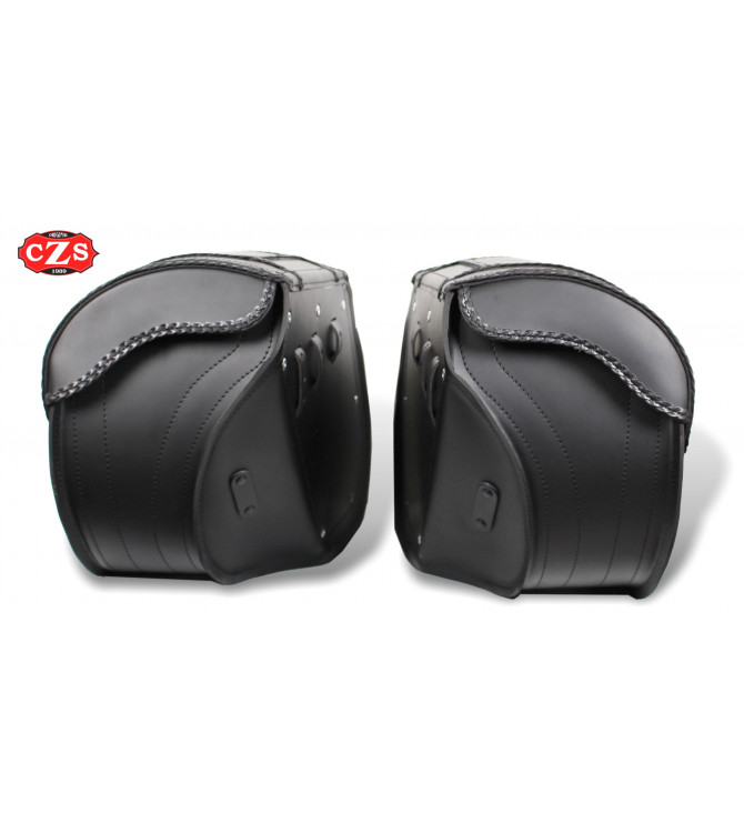 Rigid Saddlebags for Dyna Super Glide  Harley Davidson mod, SUPER STAR Basic - Braided - Specific