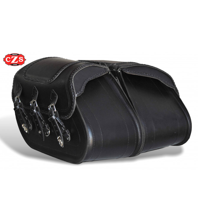 Rigid Saddlebags for Dyna Super Glide  Harley Davidson mod, SUPER STAR Basic - Braided - Specific