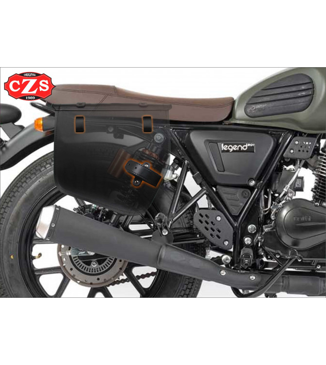 Alforja de cuero EPSILON para MITT Legend 125/300 - Negro