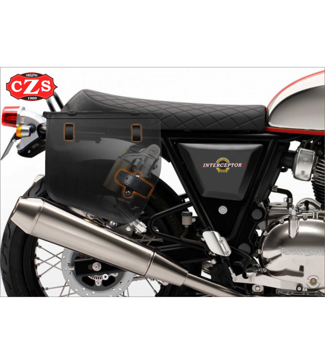 EPSILON Leder-Satteltasche für Royal Enfield Interceptor 650 – Schwarz