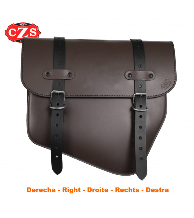 EPSILON leather saddlebag for Royal Enfield Interceptor 650 - Black