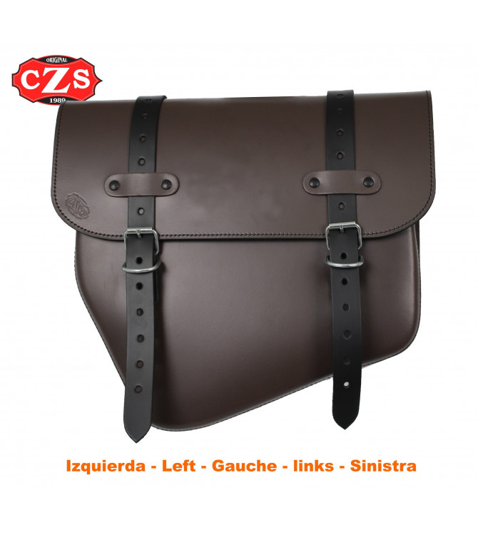 EPSILON leather saddlebag for Royal Enfield Interceptor 650 - Black