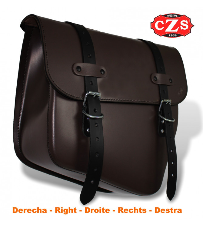 EPSILON leather saddlebag for Royal Enfield Interceptor 650 - Black