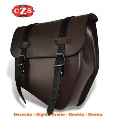 Universal EPSILON leather side bag for Custom, Classic, Cafe Racer, Scrambler and Bobber motorcycles