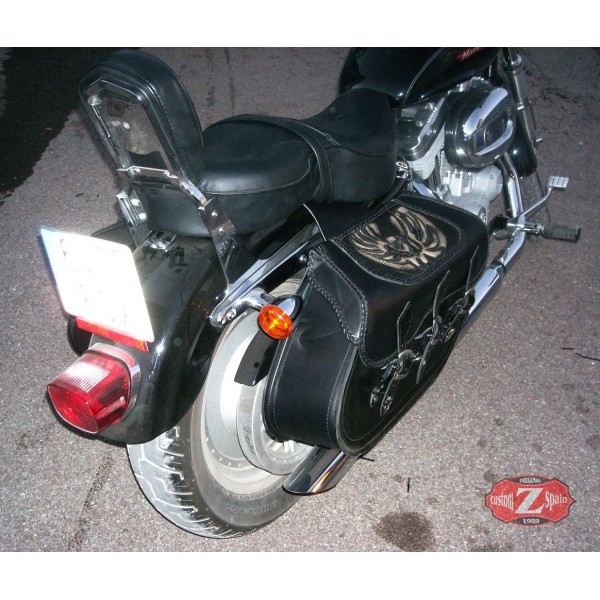 Rigid Saddlebags Sportster Harley Davidson IBER Classic Braided Eagle