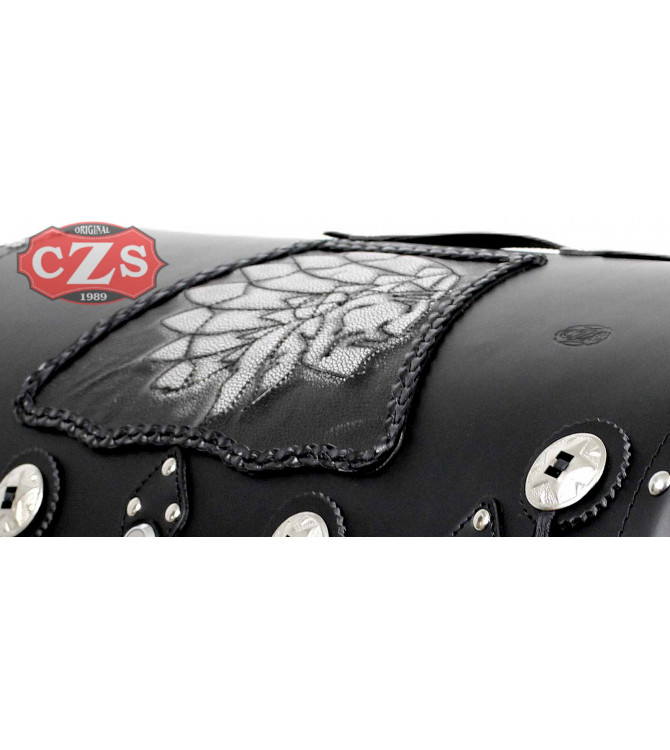 Coffre Rigid Custom Yamaha Drag-Star DOSCAS Classique Celtic Frangés Chef Indien Spécifique