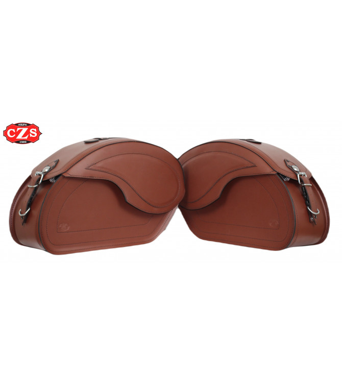 Alforjas de cuero rígidas - VENDETTA Básicas Marrón
