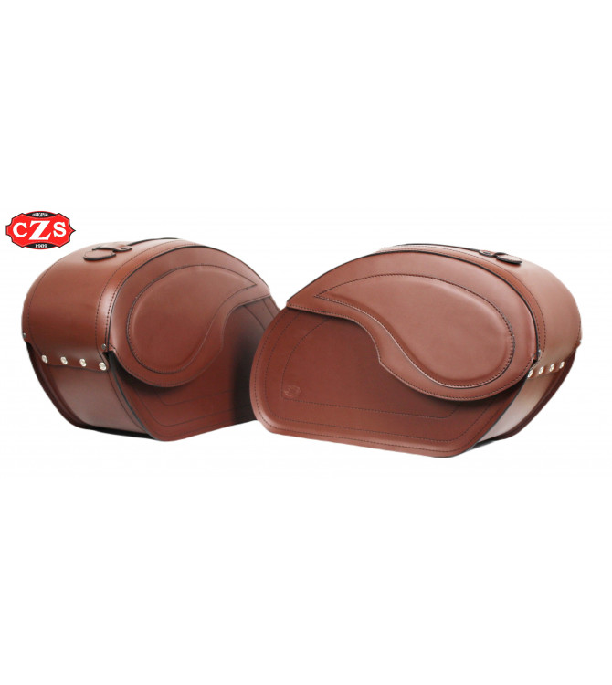 Alforjas de cuero rígidas - VENDETTA Básicas Marrón