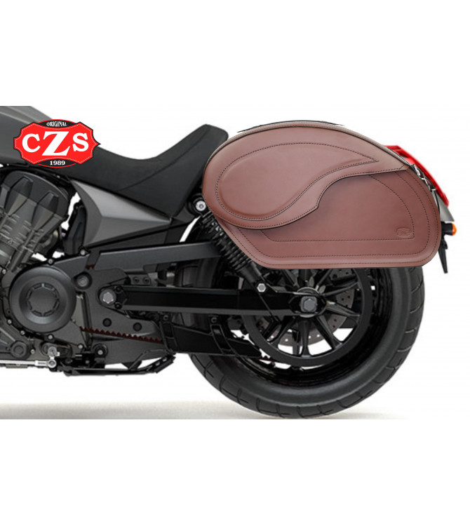 Alforjas de cuero rígidas - VENDETTA Básicas Marrón