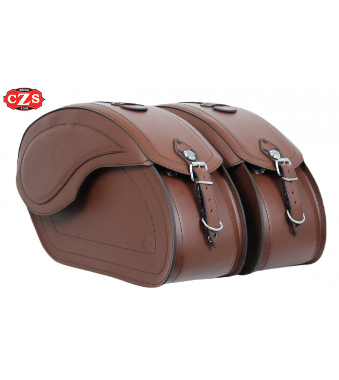 VENDETTA Starre Satteltaschen für Street 500 - 750 Harley Davidson – Braun