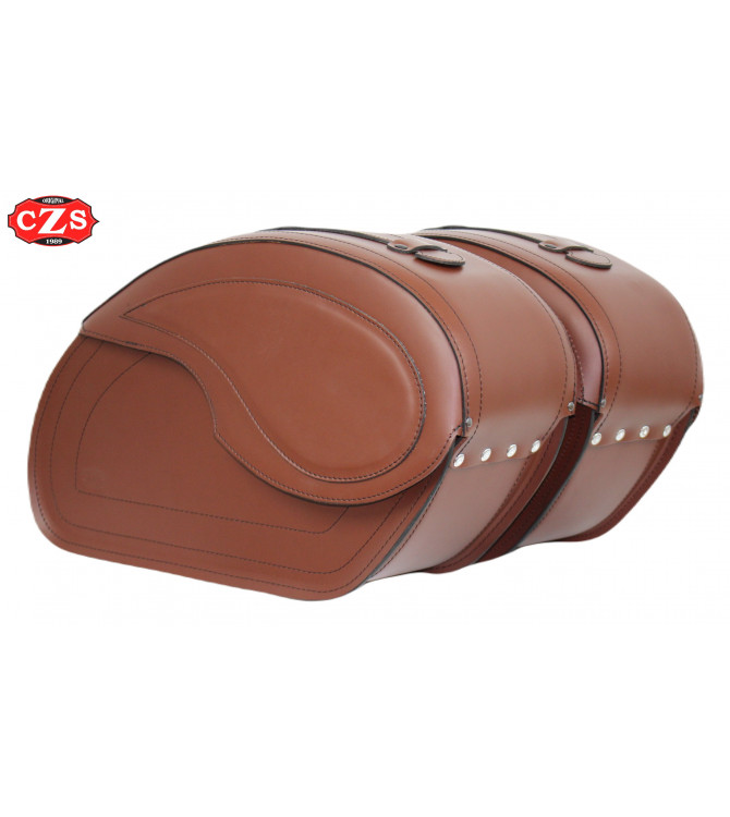 VENDETTA Starre Satteltaschen für Street 500 - 750 Harley Davidson – Braun