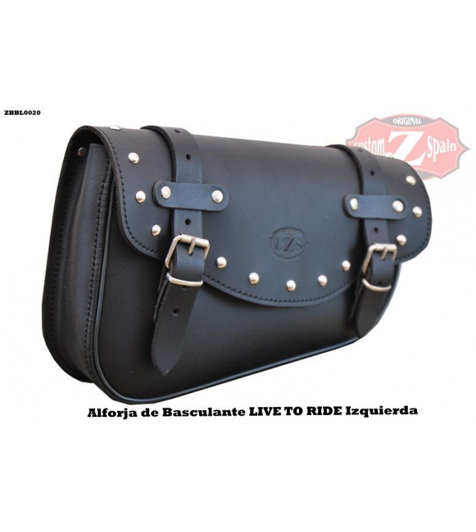 Alforja de basculante para Sportsters mod. LIVE to RIDE Izquierda cuero 