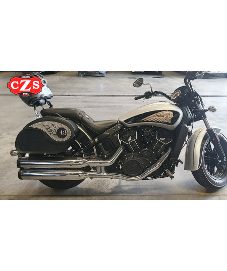 Alforjas Rígidas VENDETTA Bola 8 Llamas para Indian Scout Sixty