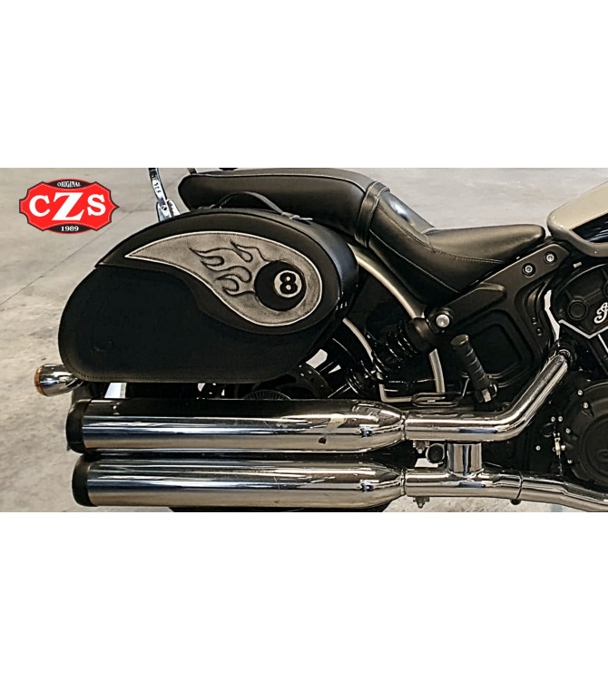Rigid suitcases VENDETTA Ball 8 flames for Indian Scout Sixty
