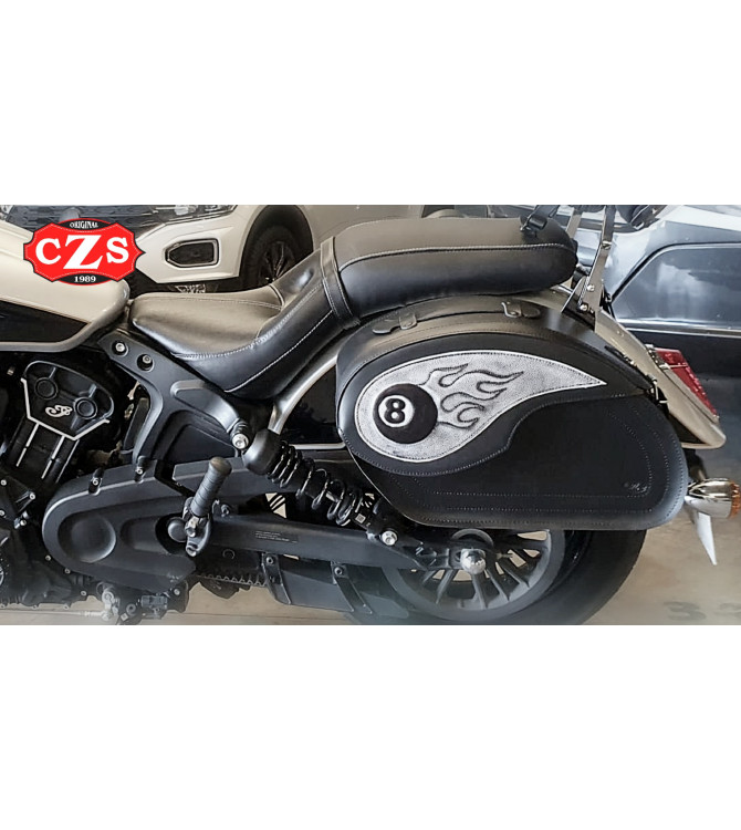 Rigid suitcases VENDETTA Ball 8 flames for Indian Scout Sixty