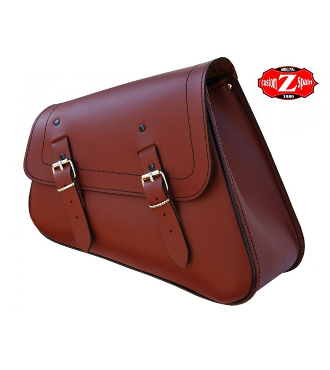 Alforja de basculante para Sportsters Harley Davidson mod, LEGION color cuero