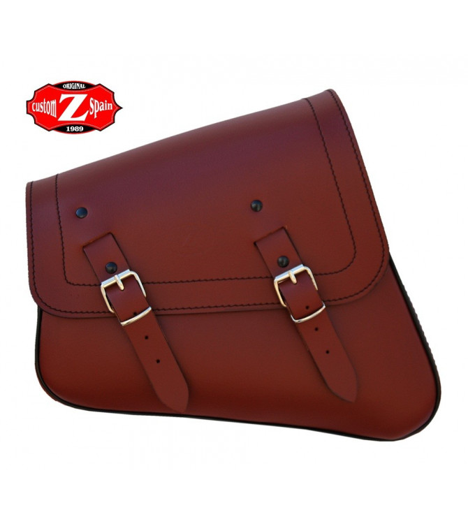 Alforja de basculante para Sportsters Harley Davidson mod, LEGION color cuero