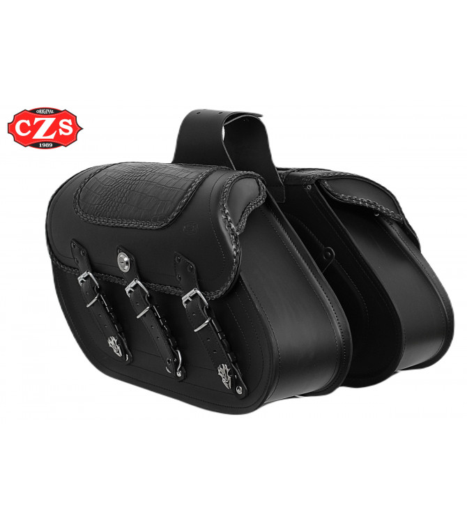 Borse Laterali Rigide per Sportster Harley Davidson mod, IBER Basic Braided - Cocco - Adattabili