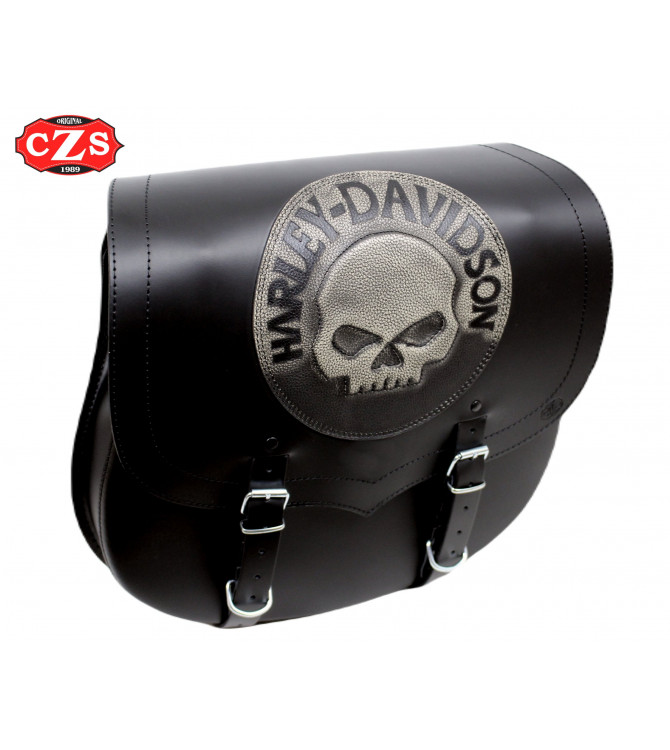 Sacoche Latéral Dyna Fat Bob Harley Davidson SPARTA Willie Crâne GAUCHE Spécifique
