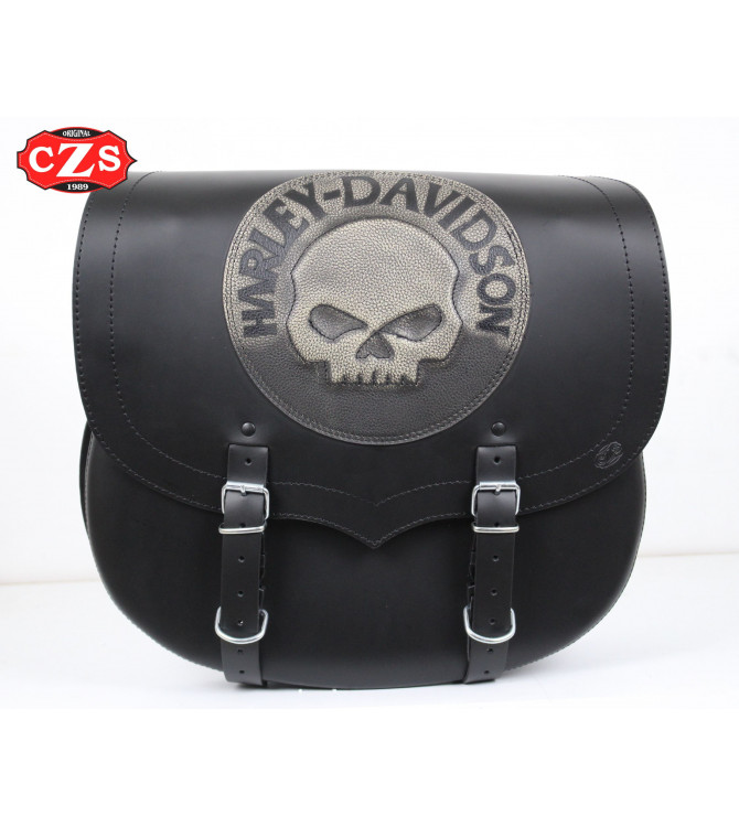 Seitlich Satteltasche Sportster Harley Davidson SPARTA Willie Schädel RECHT Spezisfiche