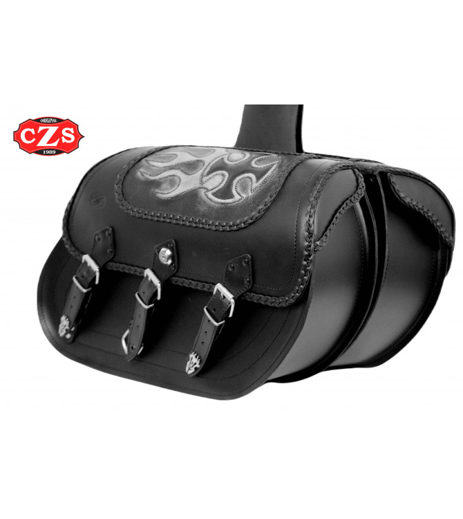 Rigid Saddlebags IBER Braided Cross Flames UNIVERSAL
