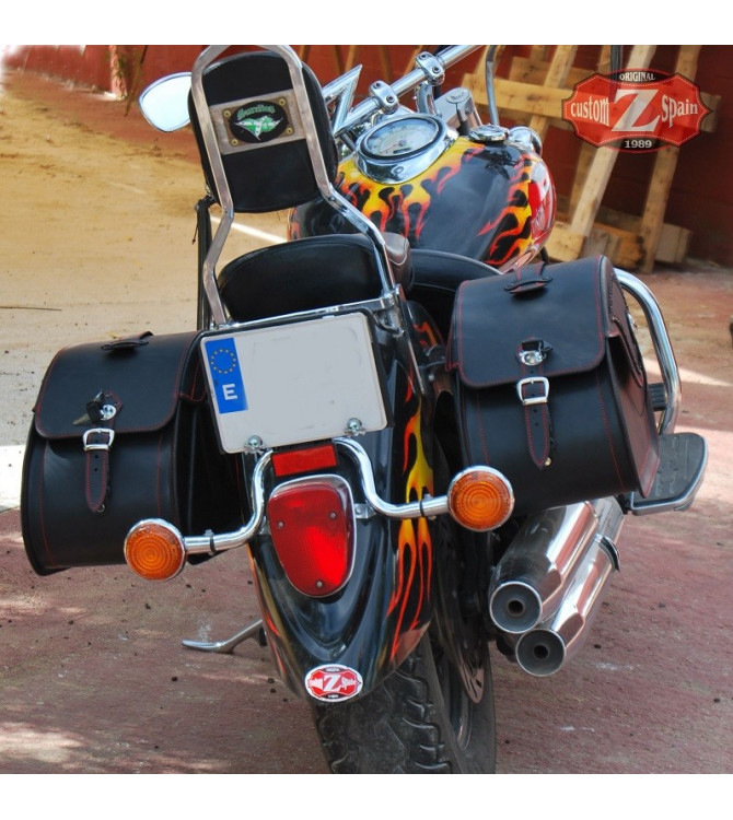 Juego de Alforjas Rigidas NAPOLEON Basicas Hilo Rojo