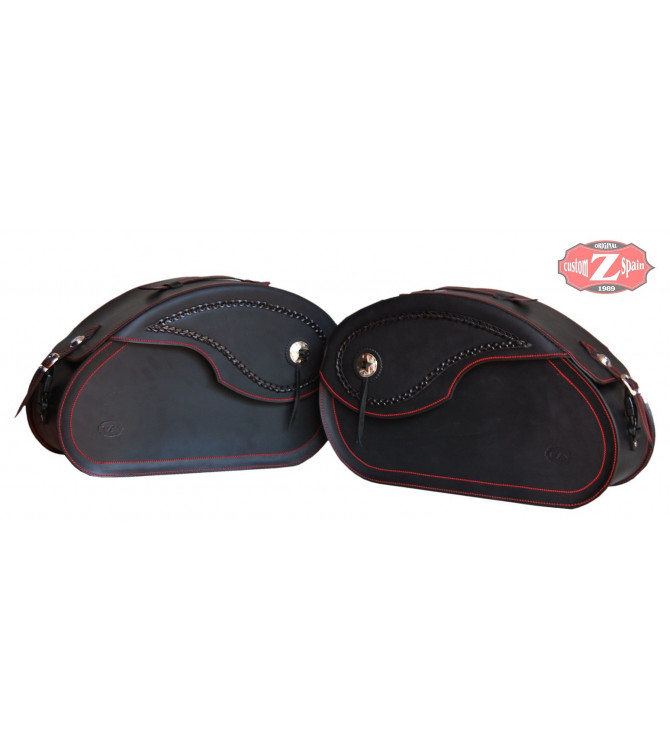 Juego de Alforjas Rigidas NAPOLEON Basicas Hilo Rojo