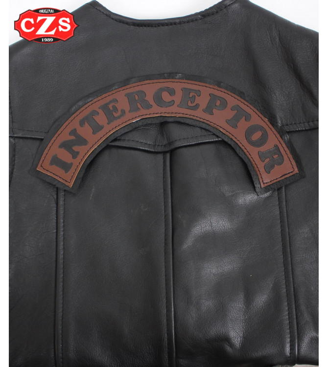 Patch in pelle goffrata