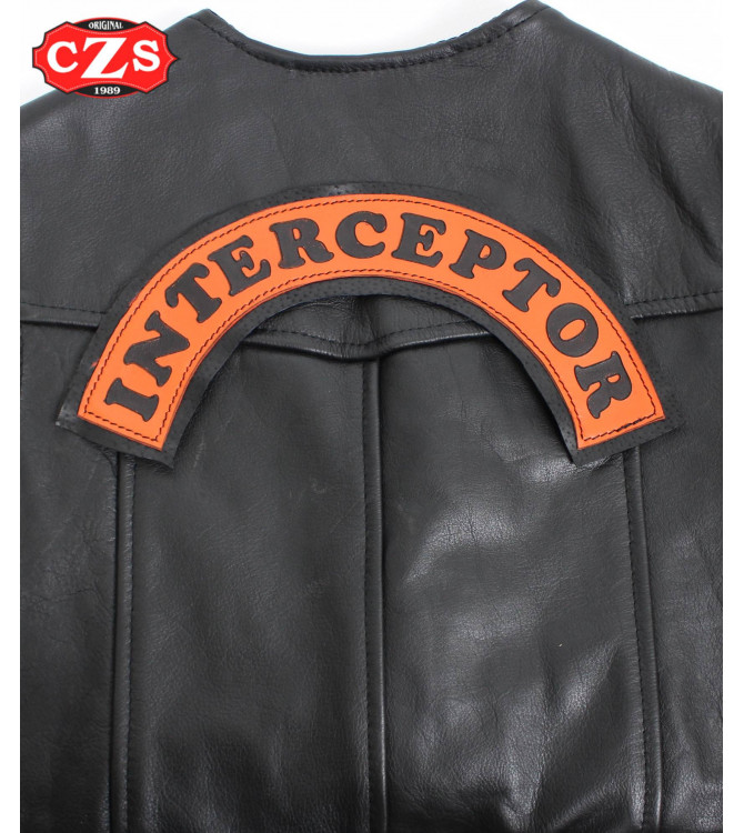 Patch in pelle goffrata