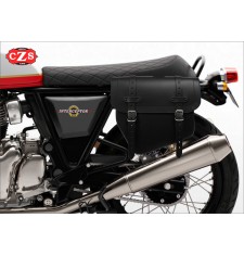 Alforja de cuero EPSILON para Royal Enfield Interceptor 650 - Negro