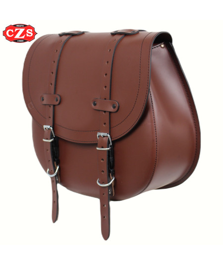 Saddlebag for Kawasaki W800 mod, BANDO Basic - Hollow side handle -Brown - 2