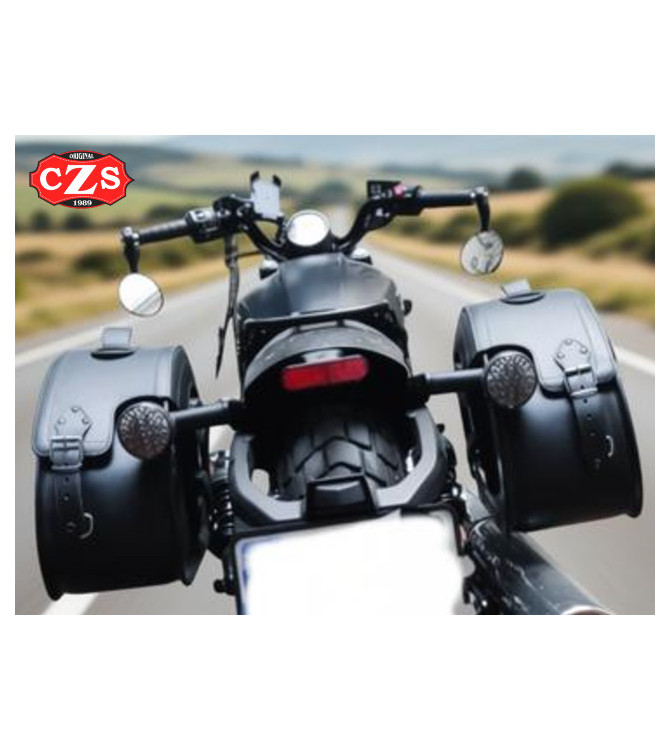 Alforjas Rígidas Indian Scout 2018 VENDETTA Básicas Específica Marrón Cuero
