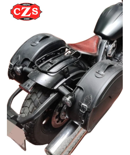 Alforjas Rígidas Indian Scout 2018 VENDETTA Básicas Específica Marrón Cuero