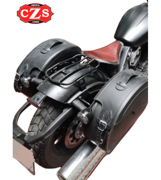 Alforjas Rígidas Indian Scout 2018 VENDETTA Básicas Específica Marrón Cuero