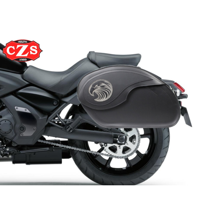 VENDETTA Hartschalen-Satteltaschen aus Leder für Kawasaki Vulcan S 650