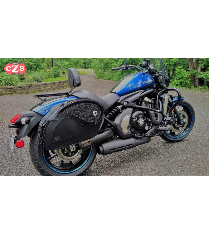 VENDETTA Hartschalen-Satteltaschen aus Leder für Kawasaki Vulcan S 650